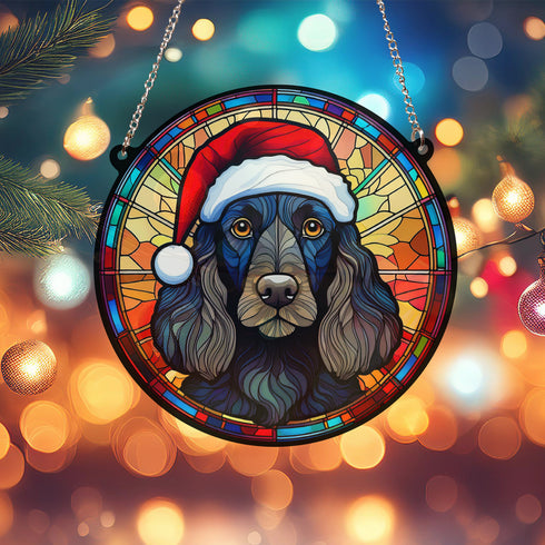 Cocker Spaniel (Working) Black Christmas Suncatcher